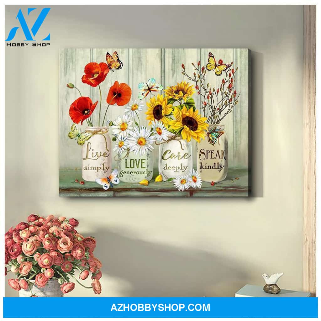 Zalooo Speak Kindly Butterfly Wall Art Canvas