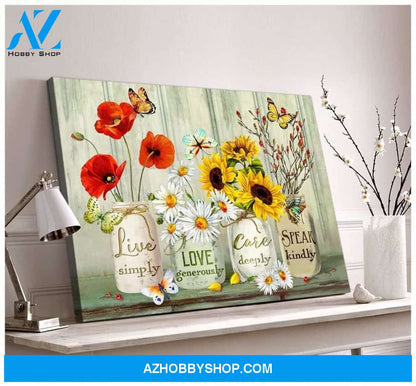 Zalooo Speak Kindly Butterfly Wall Art Canvas