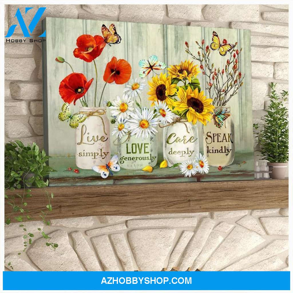 Zalooo Speak Kindly Butterfly Wall Art Canvas