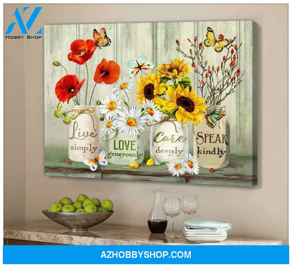 Zalooo Speak Kindly Butterfly Wall Art Canvas