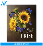 Special Custom Design Canvas Gift Sunflower Butterfly Still I Rise