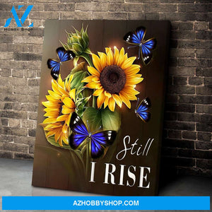Special Custom Design Canvas Gift Sunflower Butterfly Still I Rise