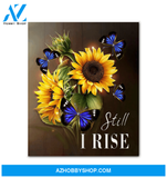 Special Custom Design Canvas Gift Sunflower Butterfly Still I Rise