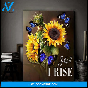 Special Custom Design Canvas Gift Sunflower Butterfly Still I Rise