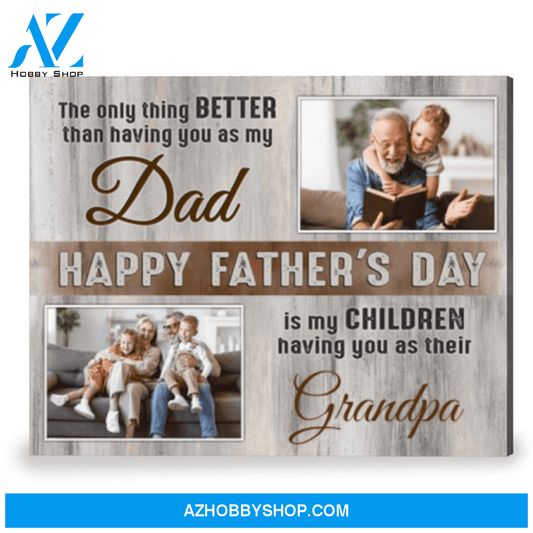 Special Gift For Dad On Father's Day Gift For New Grandpa Canvas Print