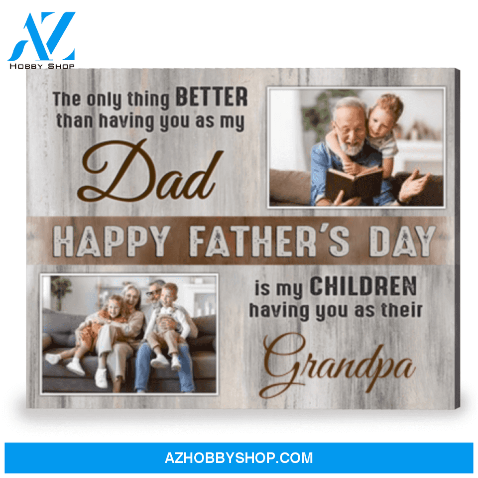 Special Gift For Dad On Father's Day Gift For New Grandpa Canvas Print