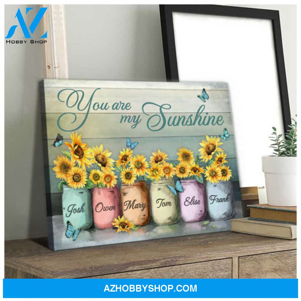Special Gifts For Grandma With Grandkids' Names Sunflower Canvas Print Ohcanvas