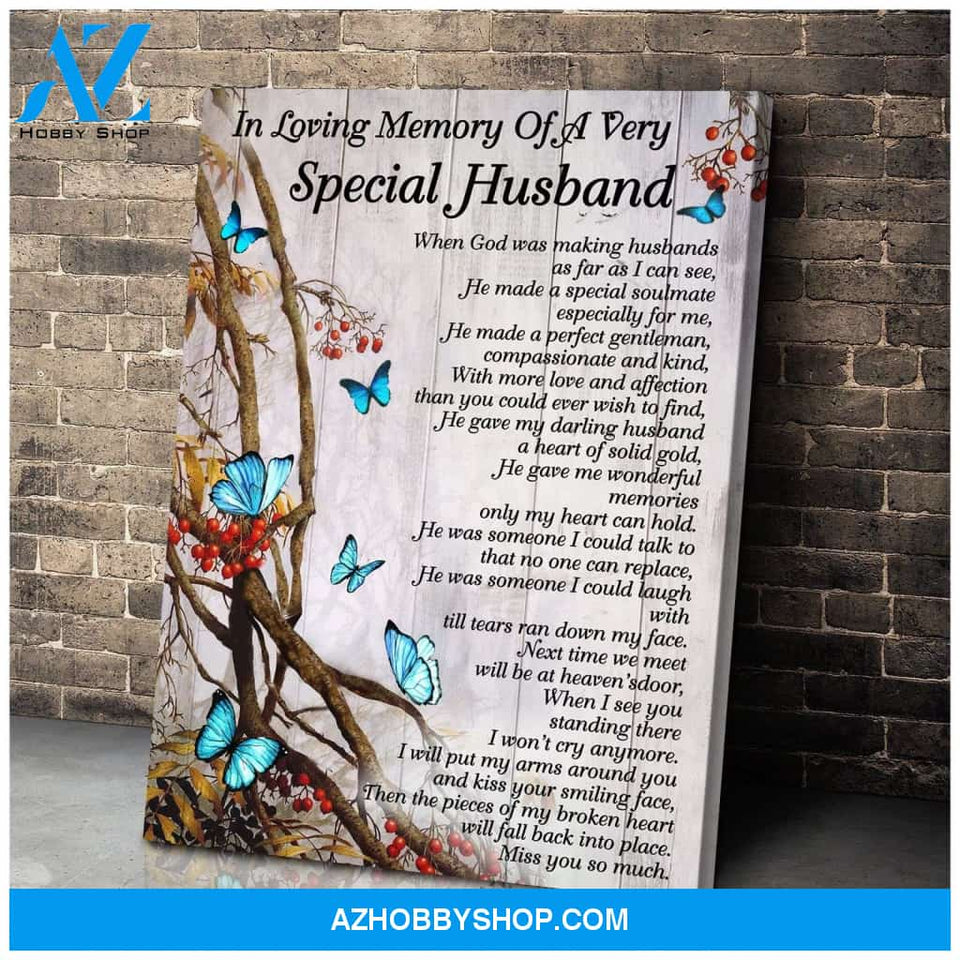 Special Husband Butterfly Wall Art Canvas