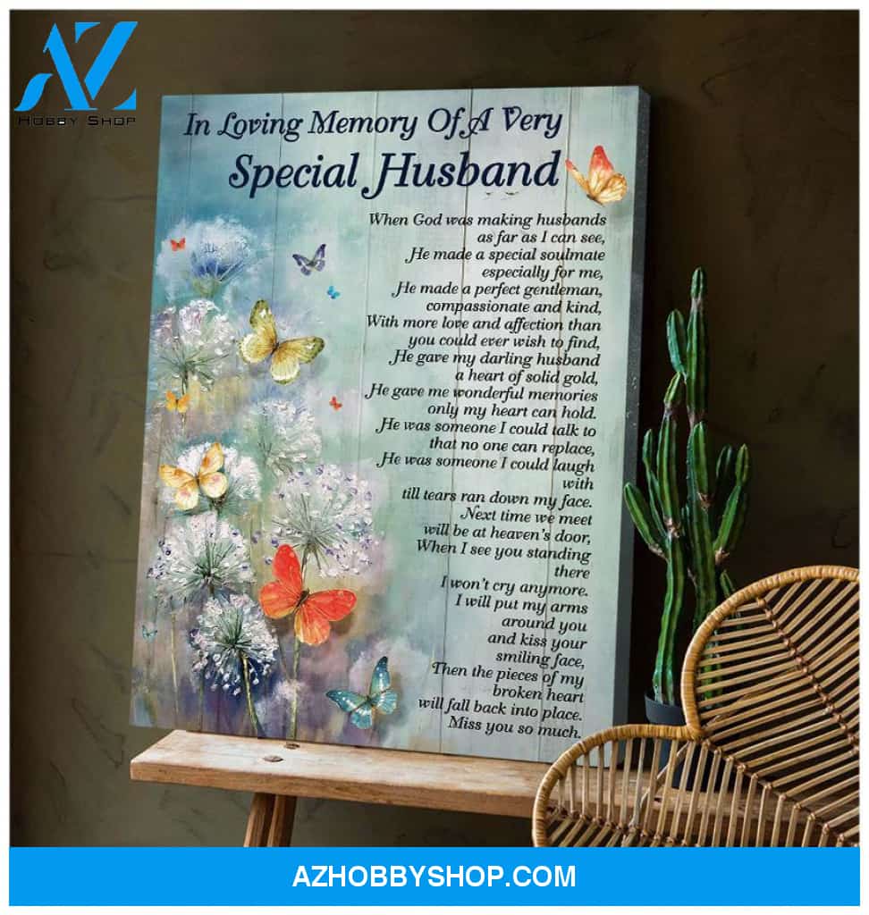 Special Husband Butterfly Wall Art Canvas