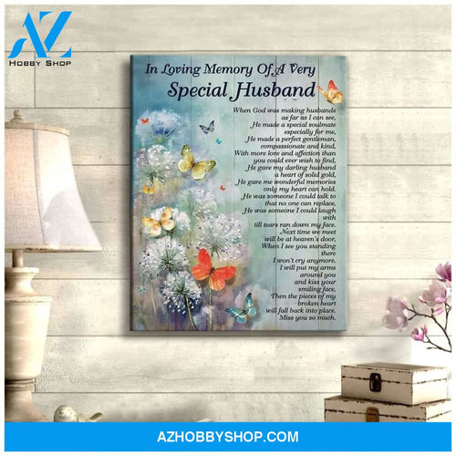 Special Husband Butterfly Wall Art Canvas