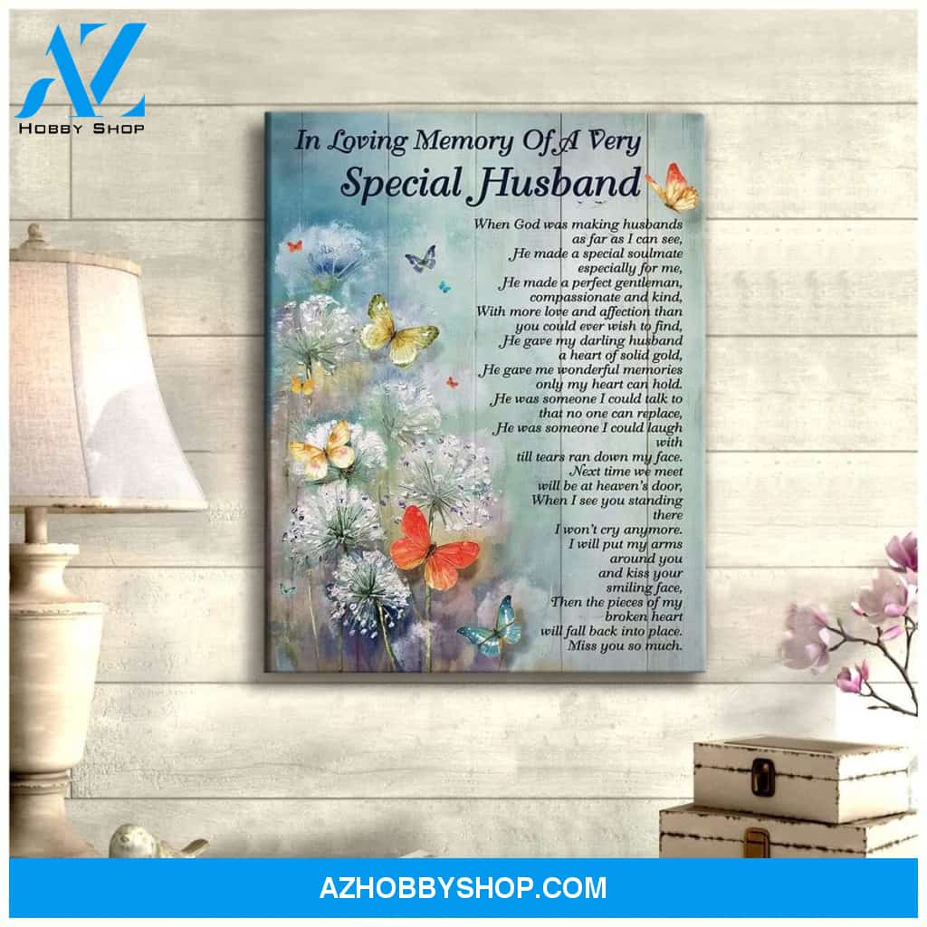 Special Husband Butterfly Wall Art Canvas