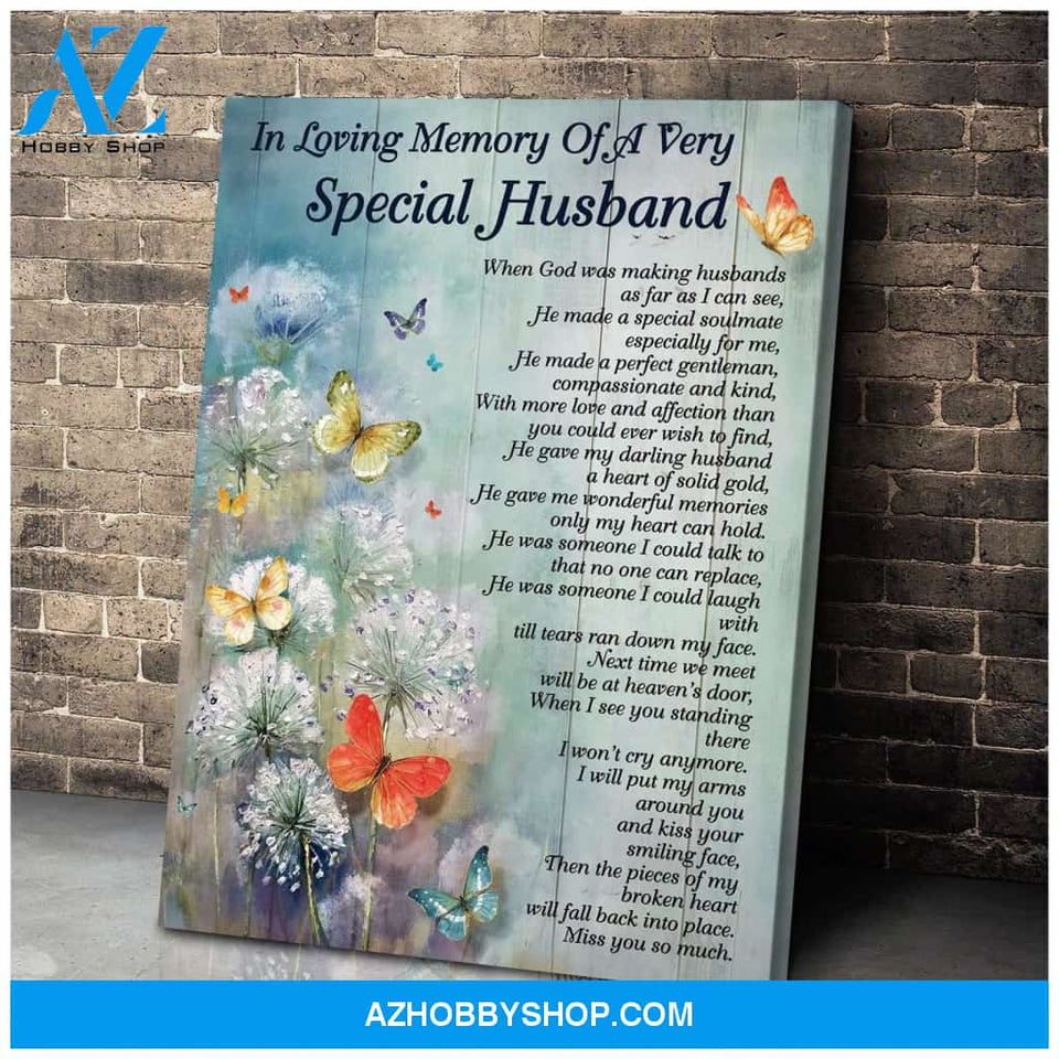 Special Husband Butterfly Wall Art Canvas