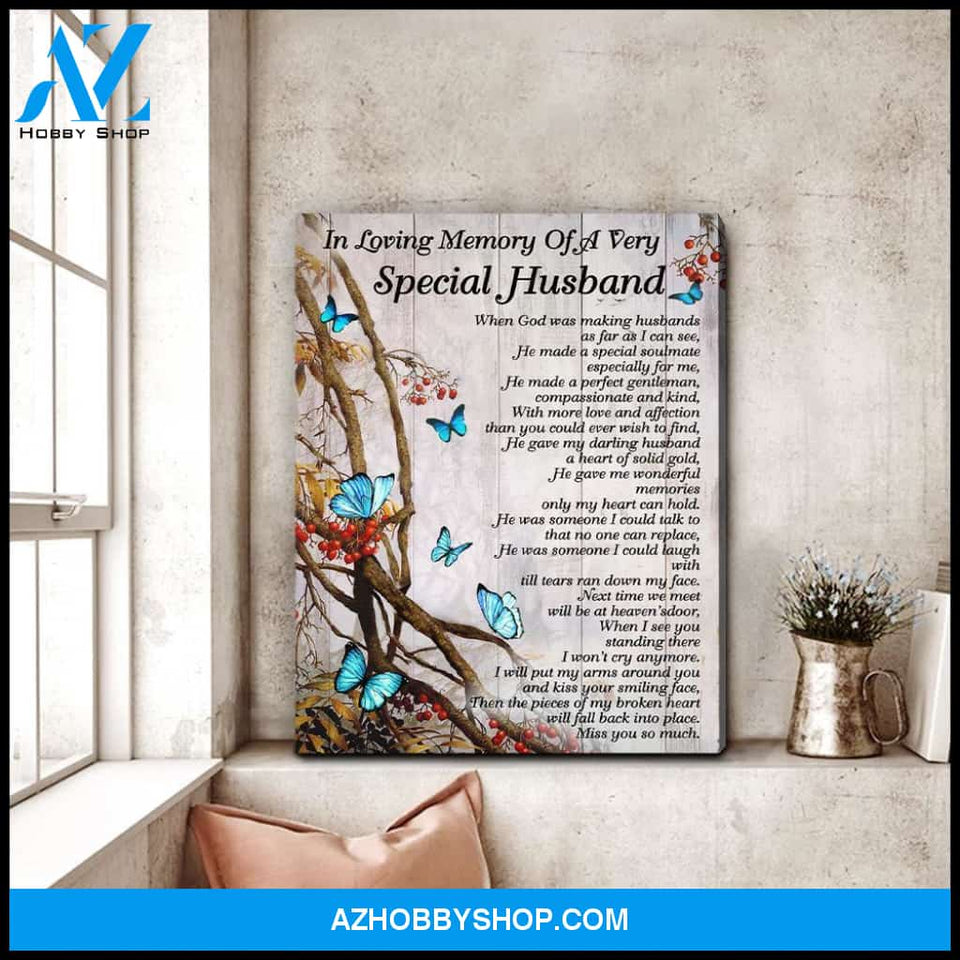 Special Husband Butterfly Wall Art Canvas