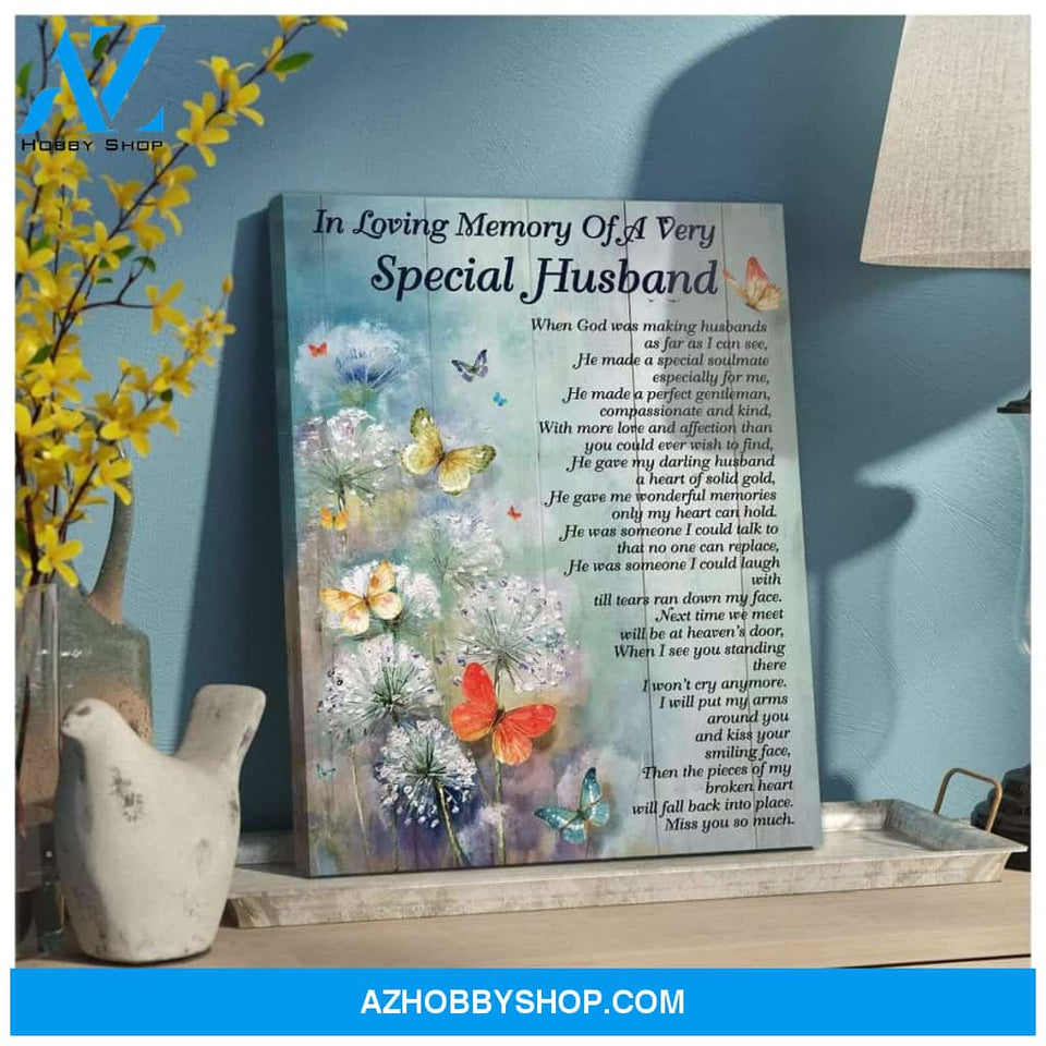 Special Husband Butterfly Wall Art Canvas