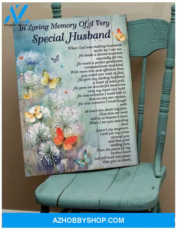 Special Husband Butterfly Wall Art Canvas