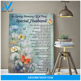 Special Husband Butterfly Wall Art Canvas
