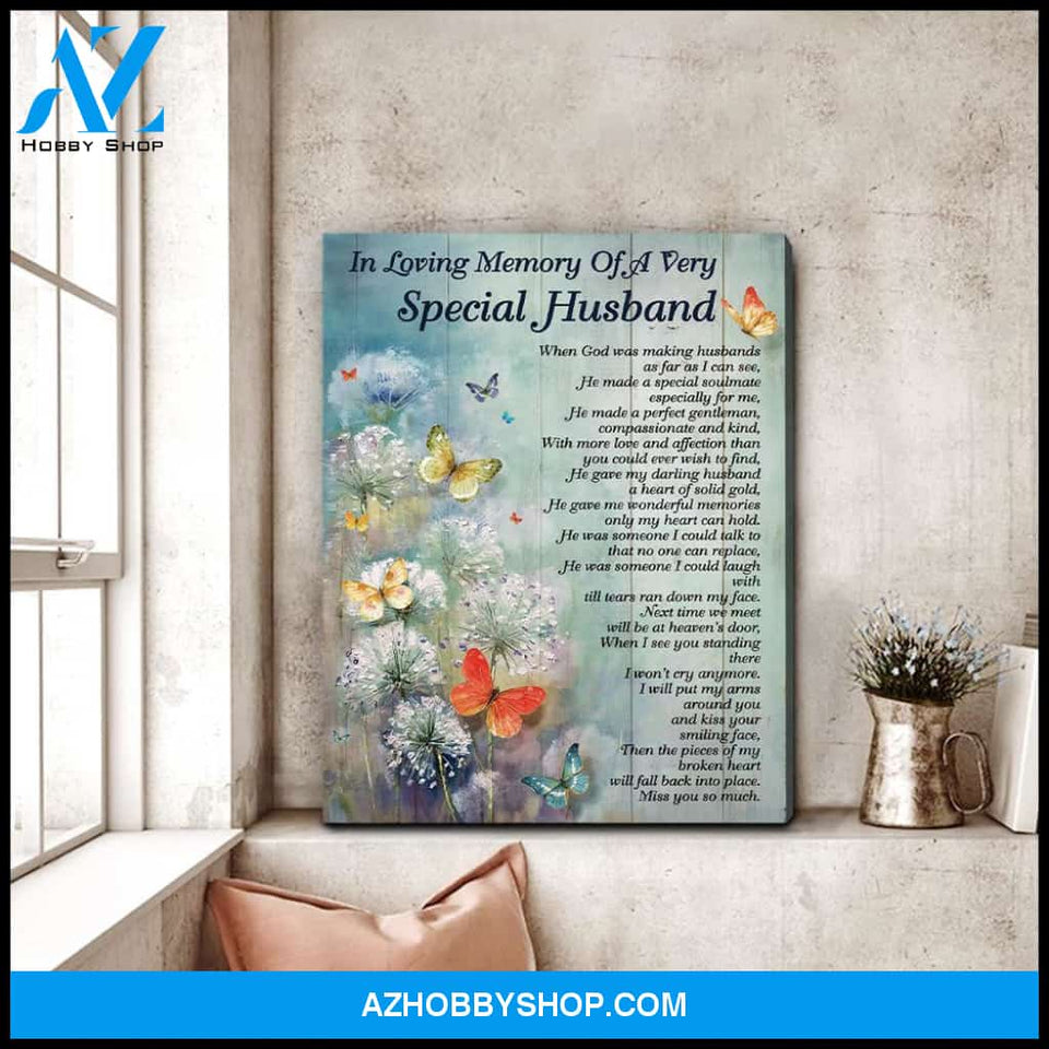Special Husband Butterfly Wall Art Canvas