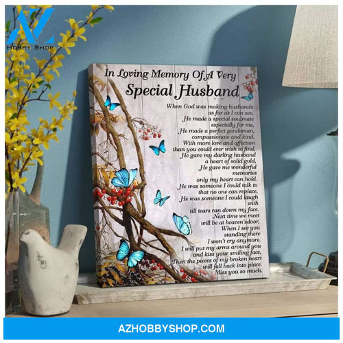 Special Husband Butterfly Wall Art Canvas