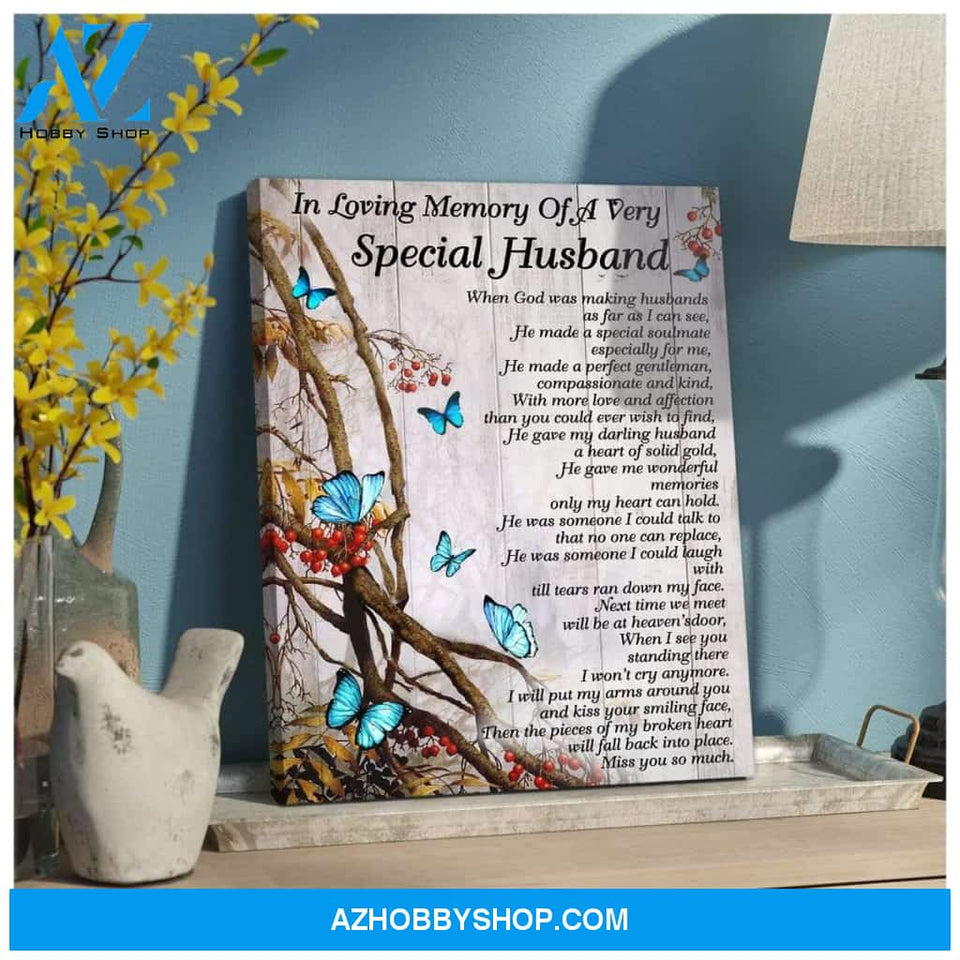 Special Husband Butterfly Wall Art Canvas