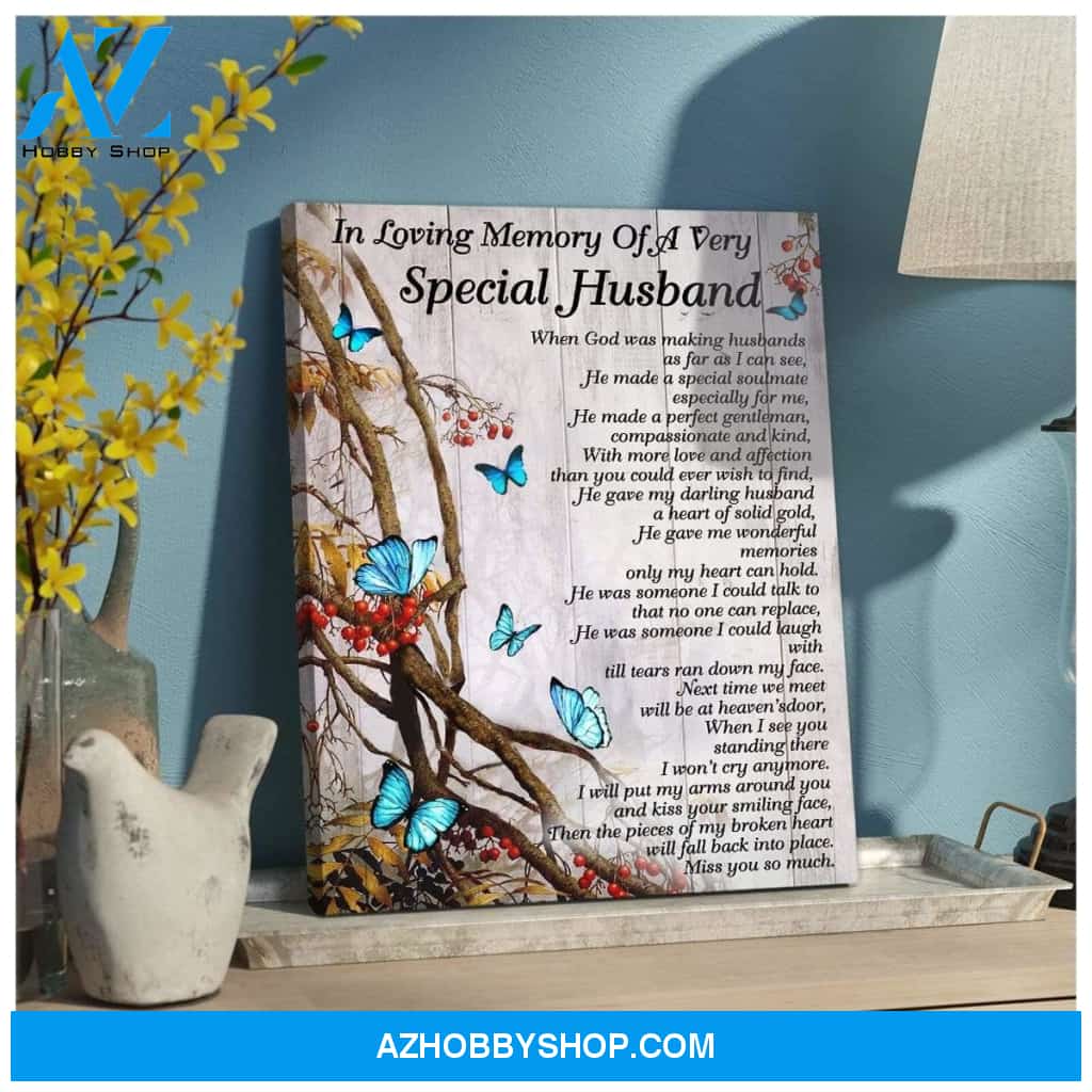 Special Husband Butterfly Wall Art Canvas