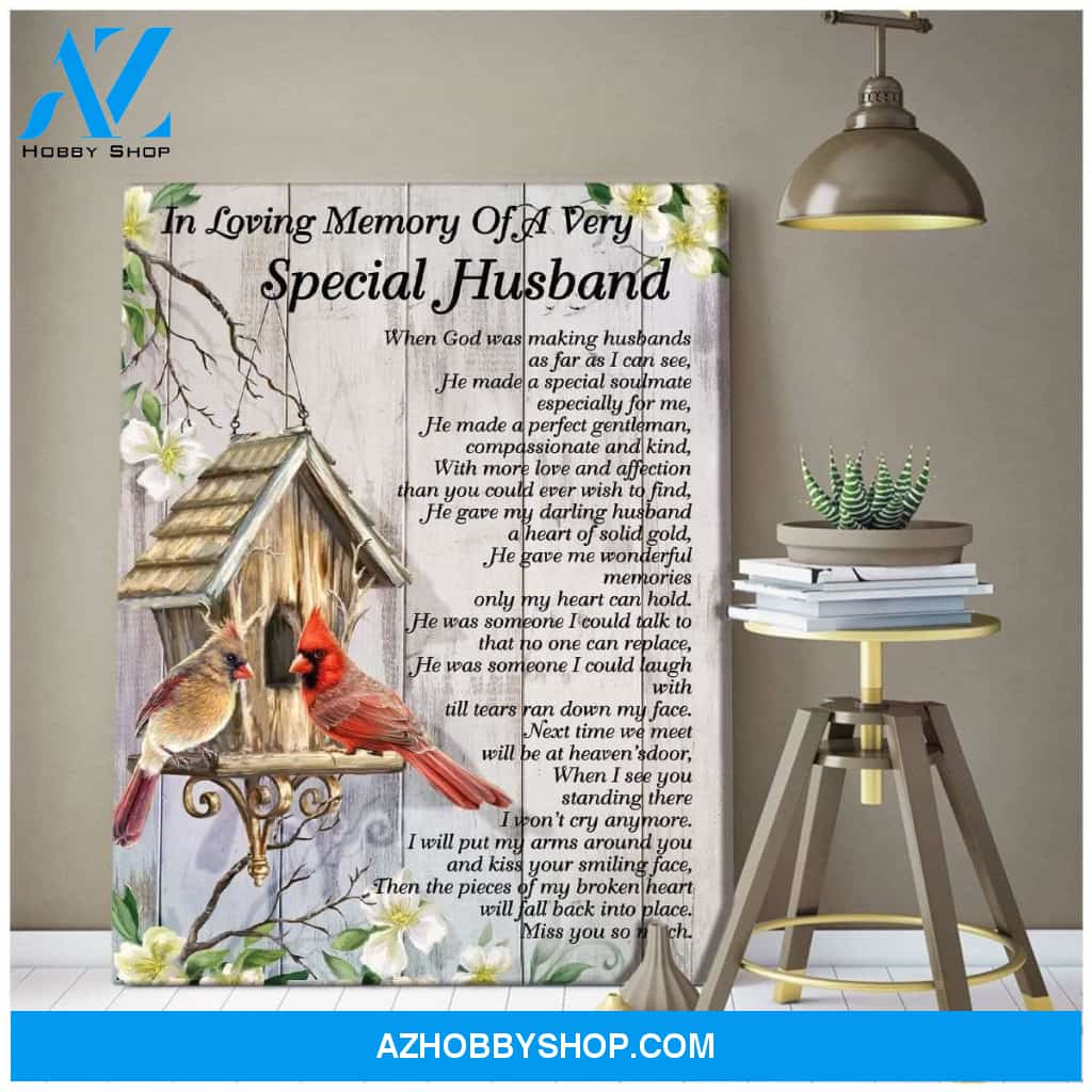 Special Husband Cardinal Wall Art Canvas