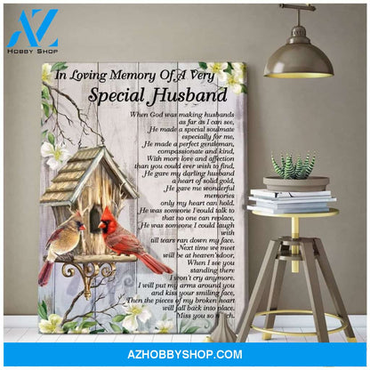 Special Husband Cardinal Wall Art Canvas