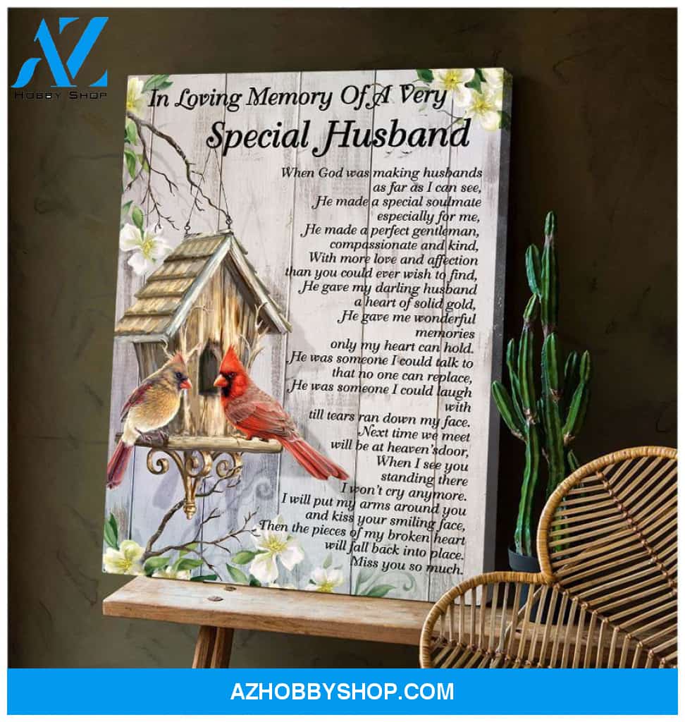 Special Husband Cardinal Wall Art Canvas