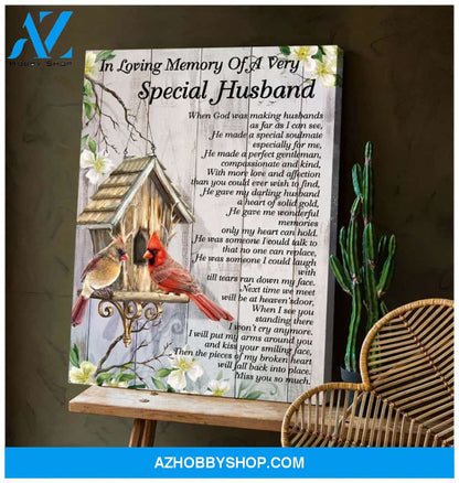 Special Husband Cardinal Wall Art Canvas