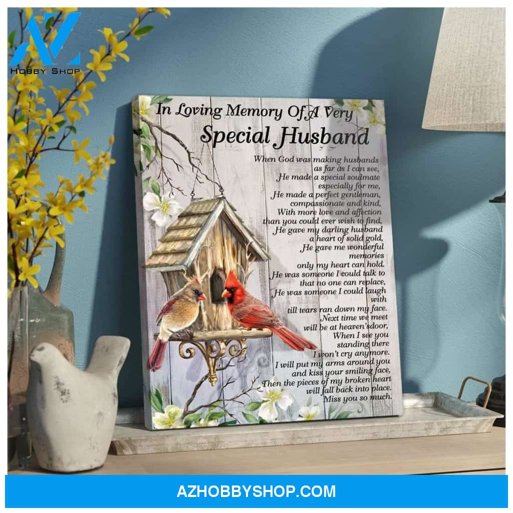 Special Husband Cardinal Wall Art Canvas