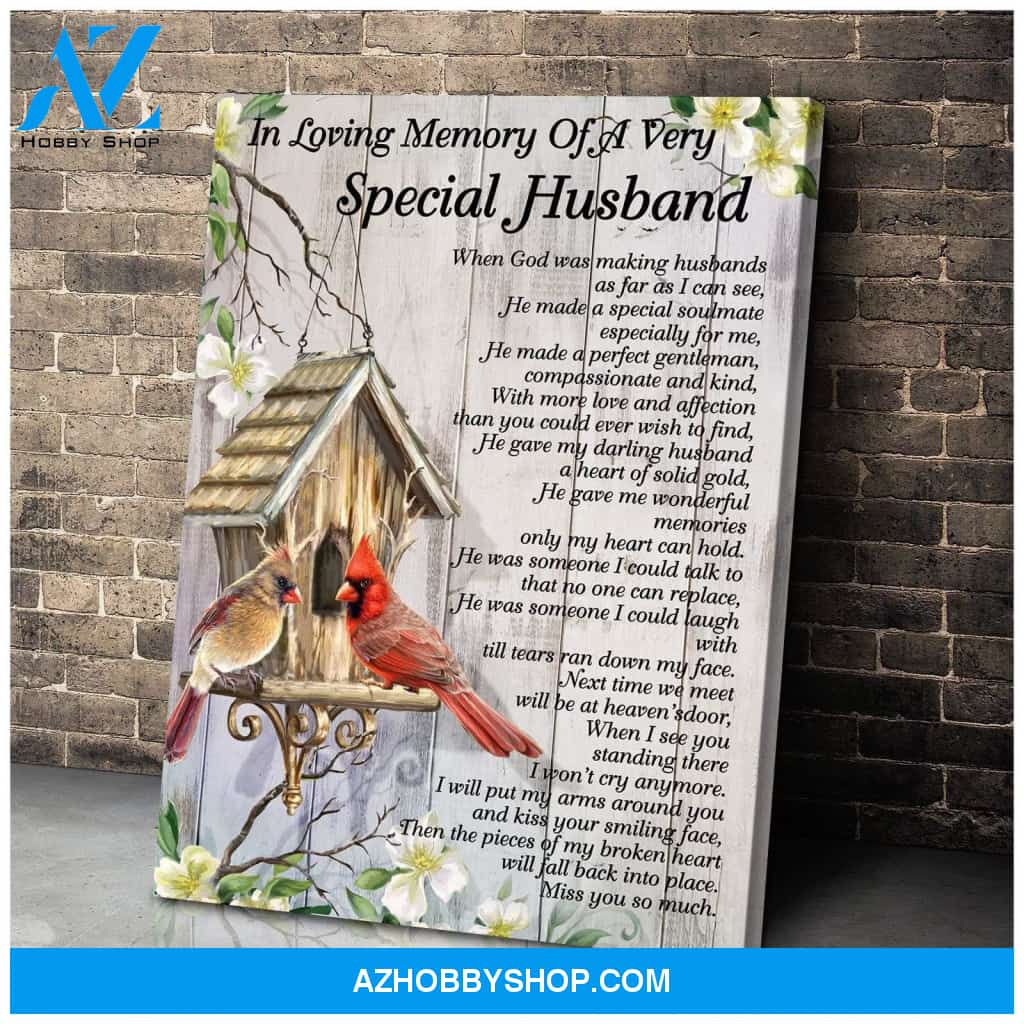 Special Husband Cardinal Wall Art Canvas