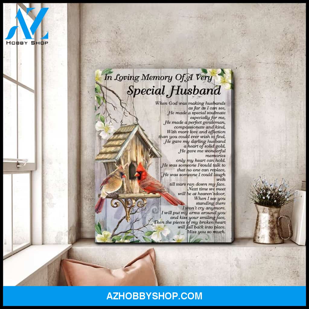 Special Husband Cardinal Wall Art Canvas