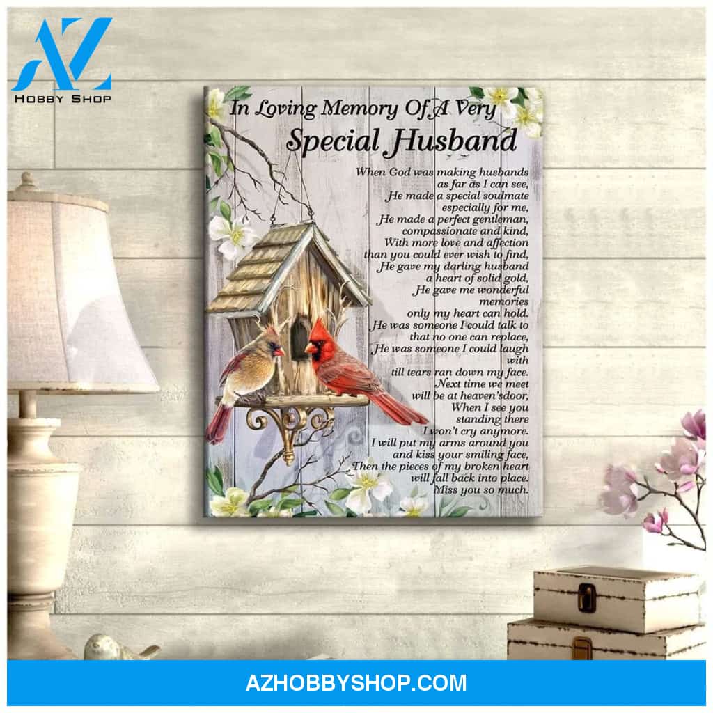 Special Husband Cardinal Wall Art Canvas