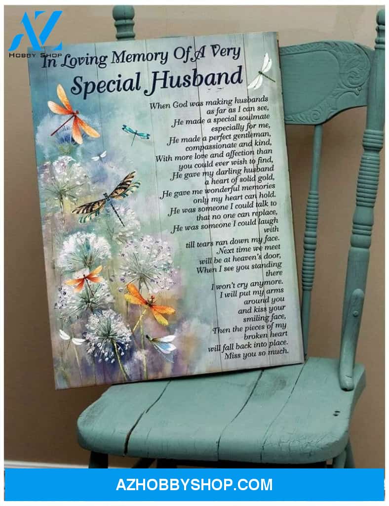 Special Husband Dandelion Dragonfly Wall Art Canvas