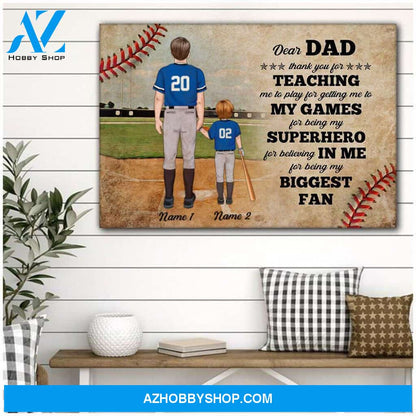 Speciall Personalized Poster/Canvas for Baseball Dad