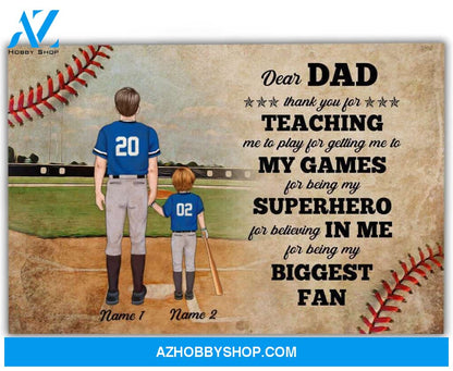 Speciall Personalized Poster/Canvas for Baseball Dad