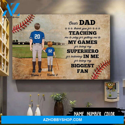 Speciall Personalized Poster/Canvas for Baseball Dad