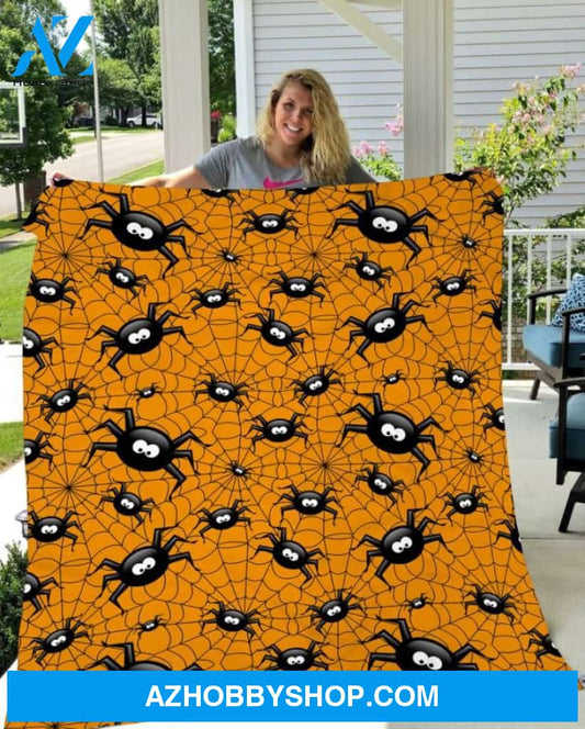 Spiderweb Halloween Gift Fleece Blanket - Sherpa Blanket