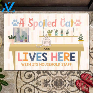 Spoiled Cats Live Here Customized Doormat | Welcome Mat | House Warming Gift
