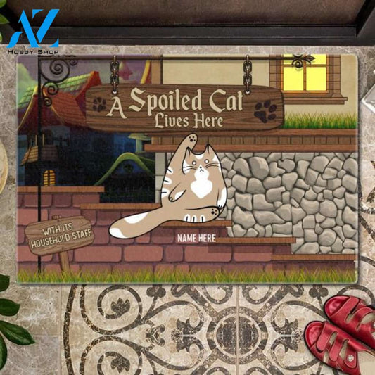 Spoiled Cats Live Here FBU1 Custom Doormat | Welcome Mat | House Warming Gift