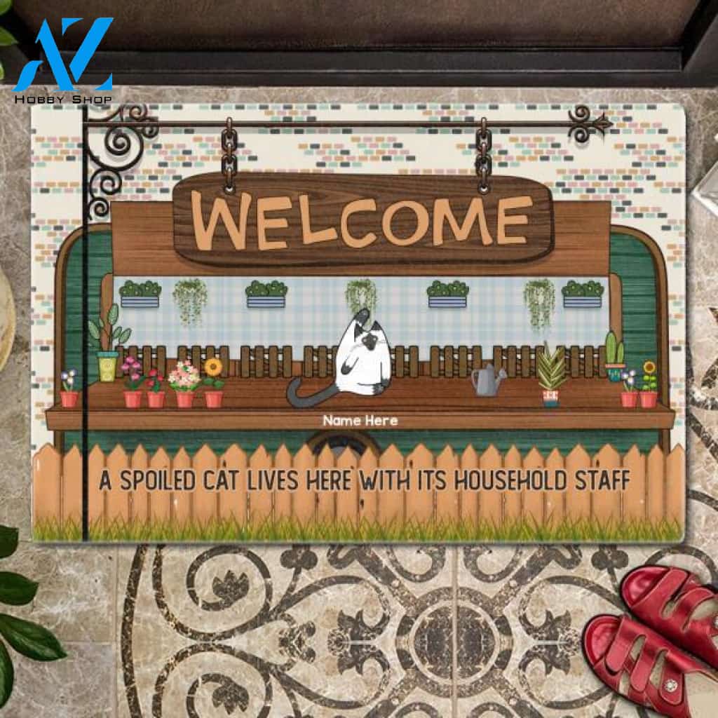 Spoiled Cats Welcome Customized Doormat | Welcome Mat | House Warming Gift