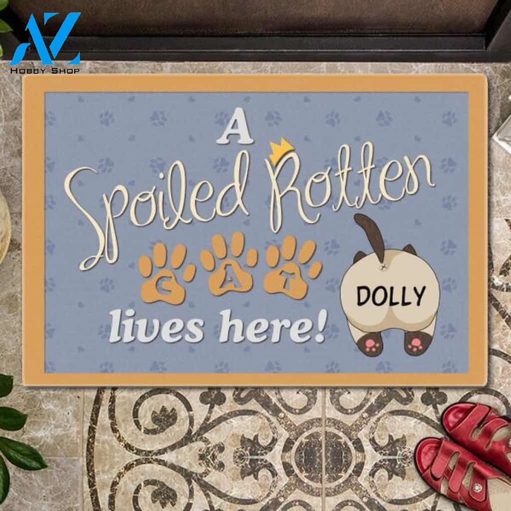 Spoiled Rotten Cats Live Here Customized Doormat | Welcome Mat | House Warming Gift