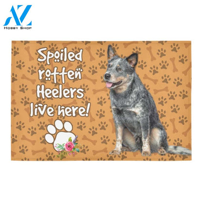 Spoiled Rotten Heelers Live Here Doormat Welcome Mat Housewarming Gift Home Decor Funny Doormat Gift Idea For Dog Lovers