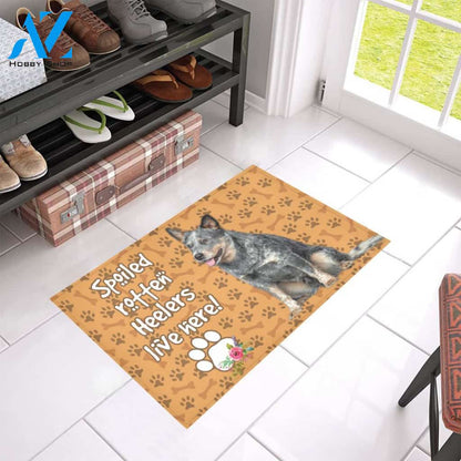 Spoiled Rotten Heelers Live Here Doormat Welcome Mat Housewarming Gift Home Decor Funny Doormat Gift Idea For Dog Lovers