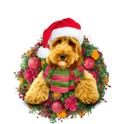 Godmerch- Ornament- Cockapoo Christmas Ornament, Happy Christmas Ornament, Car Ornament