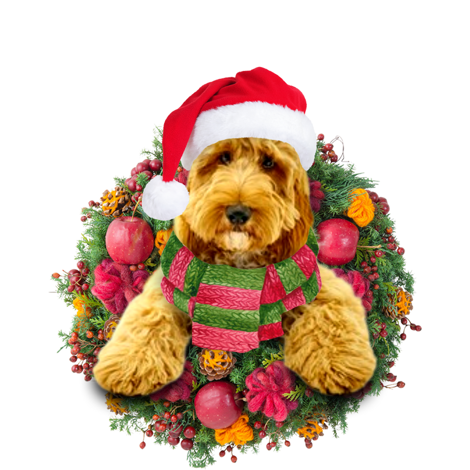 Godmerch- Ornament- Cockapoo Christmas Ornament, Happy Christmas Ornament, Car Ornament