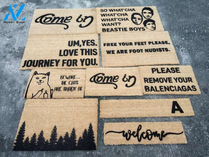Personalized Name Family House Spooky Doormat, Dancing Skeleton Doormat, Funny Skeleton Doormat Floor Mat Door Mat Home Decor