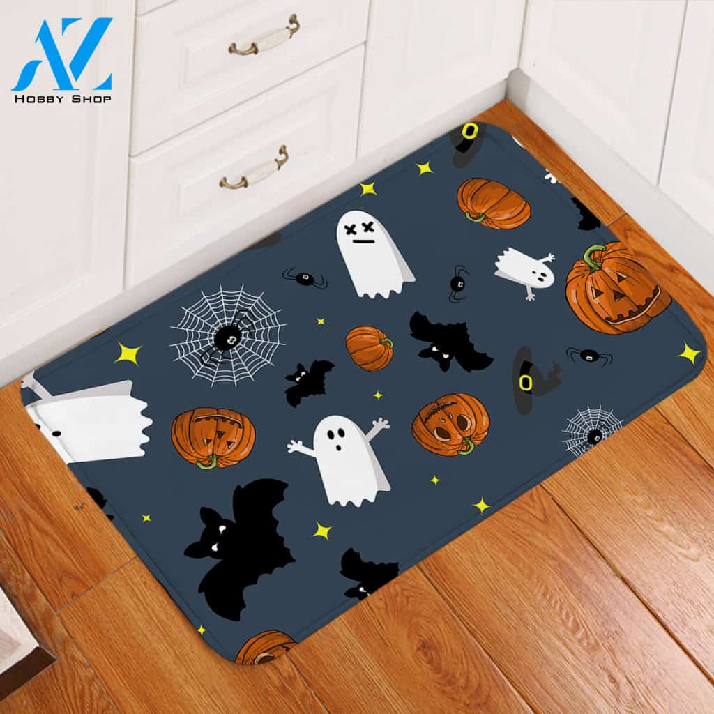 Spooky Halloween Gray Door Mat