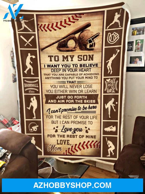 Sport Baseball Fleece Blanket To My Son