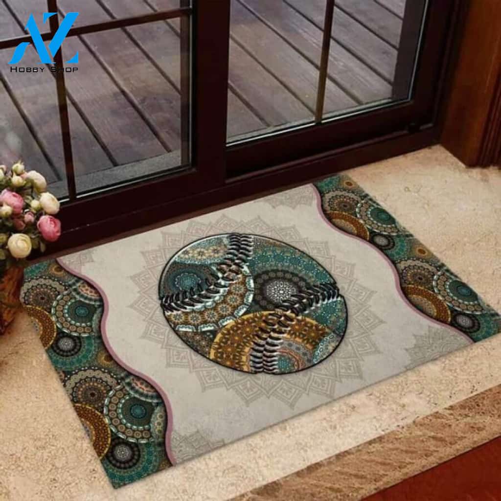 Sport Baseball Mandala Doormat
