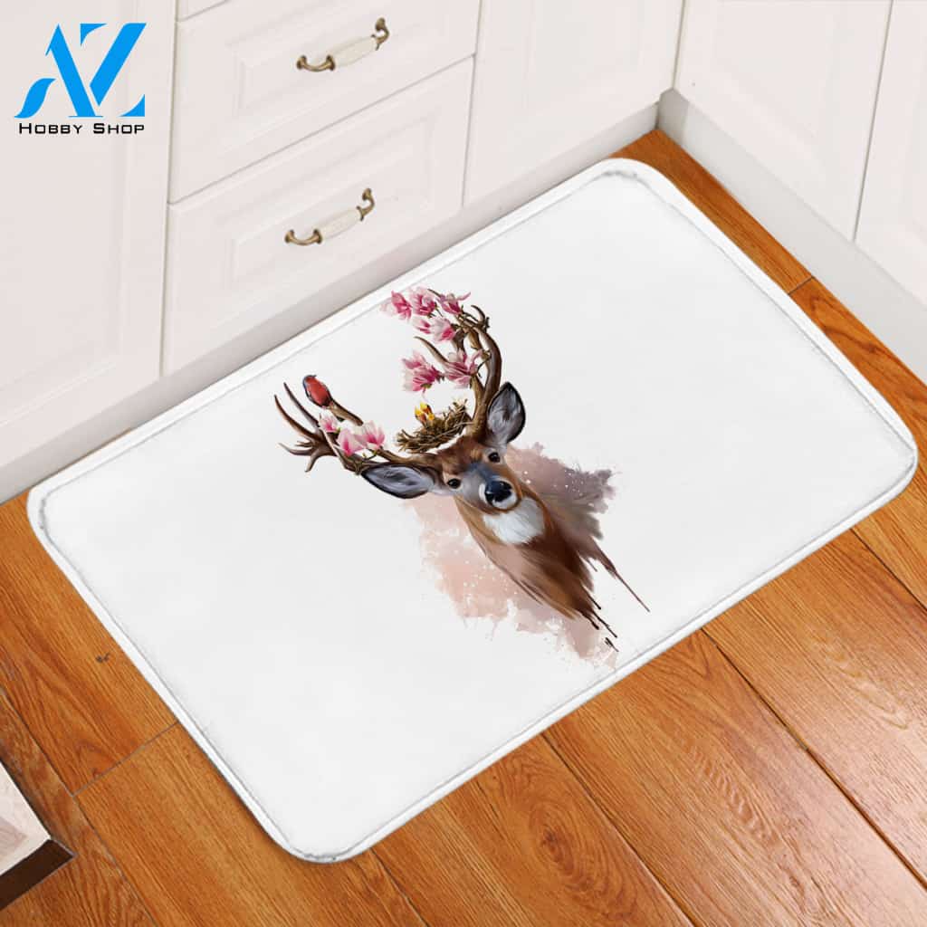Spring Deer Door Mat
